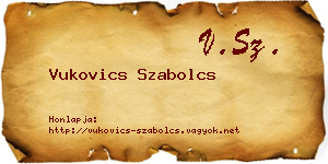 Vukovics Szabolcs névjegykártya