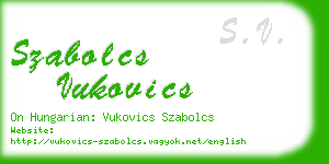 szabolcs vukovics business card